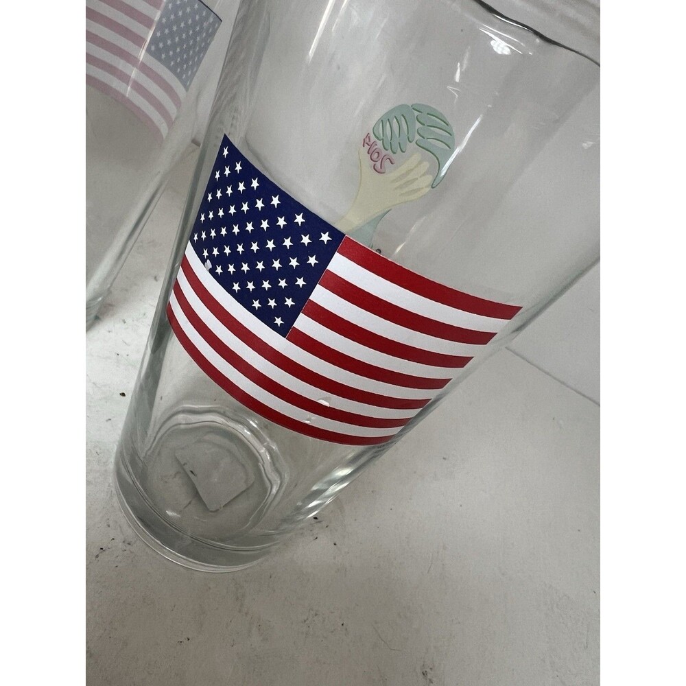Set of 2 USA USMNT Glass Cup 2014 FIFA World Cup Brazil Brasil Official Soccer - Picture 4 of 6